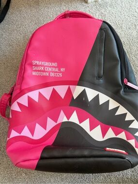 Sprayground Pink & Black Shark Bite Graphic Backpack